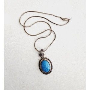 Vintage Thailand Sterling Silver 925 Blue Lapis Lazuli Southwestern Pendant